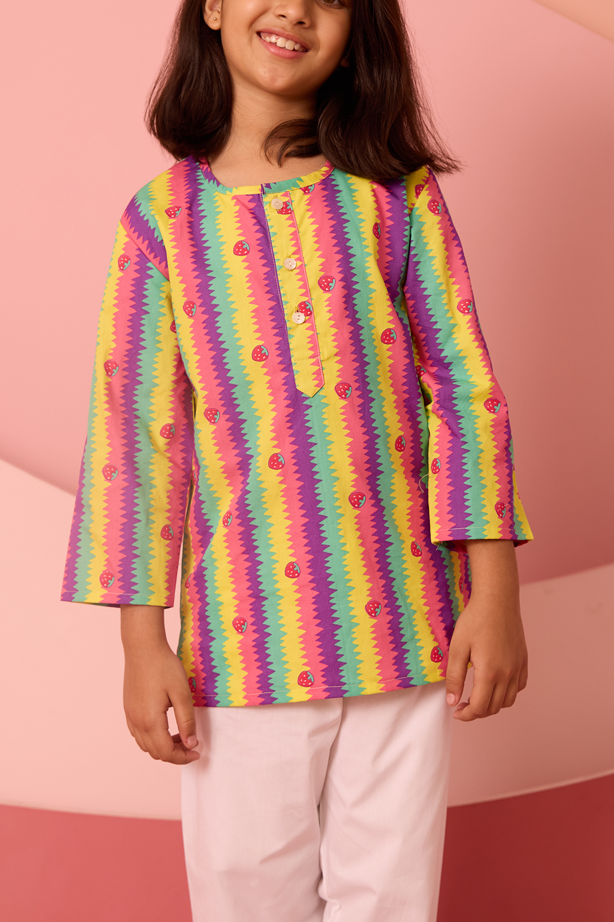 Strawberry Rainbow Kurta Set