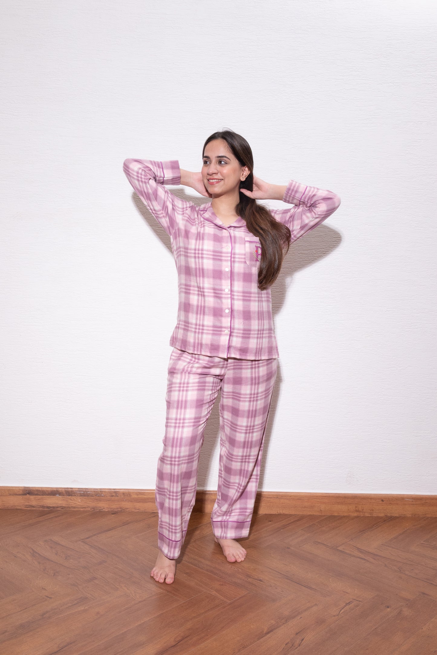 Pink Checkered Flannel Set